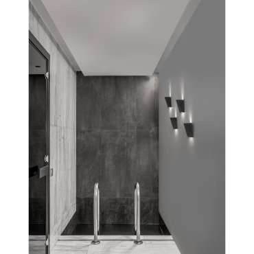 Nova Luce Miley - wandverlichting - 7,4 x 7,4 x 13,6 cm - 6W LED incl. - IP54 - zand zwart