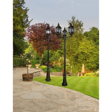 Searchlight Bel Aire - lantaarnpalen - Ø 16 x 220,5 cm - IP23 - zwart