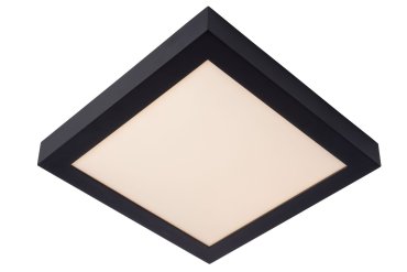 Lucide Brice-Led - plafondverlichting - 30 x 30 x 3,9 cm - 30W dimbare LED incl. - IP44 - zwart