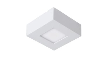Lucide Brice-Led - plafondverlichting - 10,8 x 10,8 x 3,9 cm - 8W dimbare LED incl. - IP44 - wit
