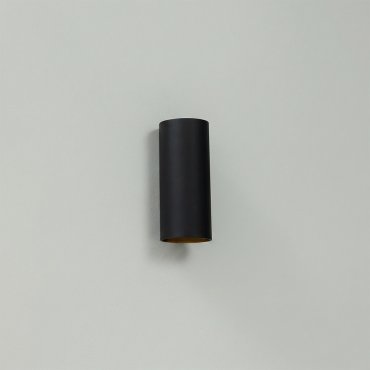 Artdelight Roulo2 - wandverlichting -  Ø 6,5 x 15,4 cm - mat zwart/goud