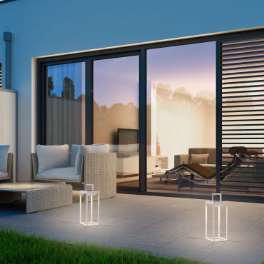 Nova Luce Tegolo - draagbare tafellamp op zonne-energie met USB-poort - 15,1 x 39,2 x 16,6 cm - 2W LED incl. -  IP54 - zandwit