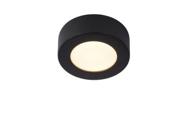 Lucide Brice-Led - plafondverlichting - Ø 11,7 x 3,9 cm - 8W dimbare LED incl. - IP44 - zwart