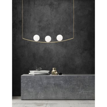 Nova Luce Vitton - hanglamp - 180 x 15 x 120 cm - messing en wit