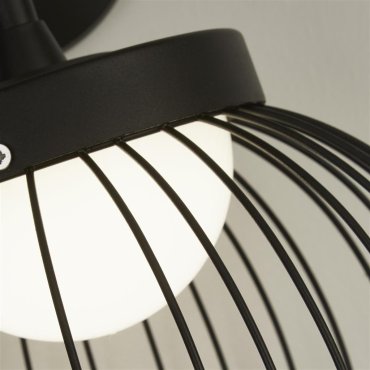 Searchlight Cabin - buiten wandlamp - 26 x 39 cm - 18W LED incl. - IP44 - zwart en opaal