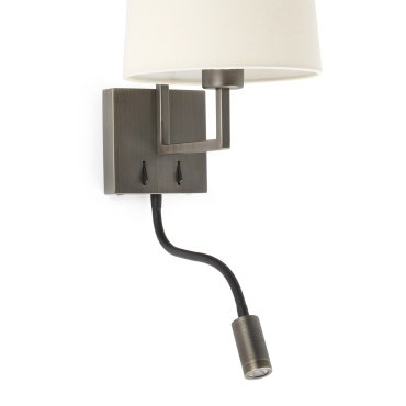 Faro Frame - wandverlichting met schakelaar - 21,5 x 28 x 17,6 cm - 3W LED incl. - beige en oud goud