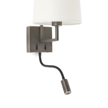 Faro Frame - wandverlichting met schakelaar - 21,5 x 28 x 17,6 cm - 3W LED incl. - wit en oud goud