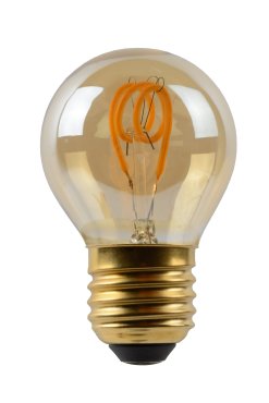 Lucide LED filament lamp - Ø 4,5 x 7 cm - E27 - 3W dimbaar - 2200K - amber