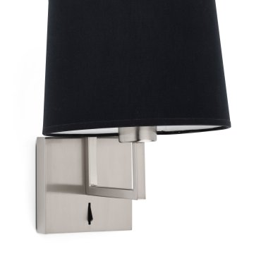 Faro Frame - wandverlichting met schakelaar - 21,5 x 28 x 17,6 cm - zwart en mat nikkel