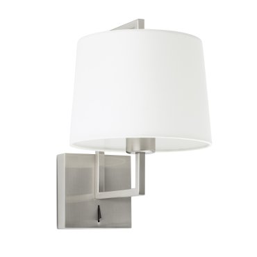 Faro Frame - wandverlichting met schakelaar - 21,5 x 28 x 17,6 cm - wit en mat nikkel