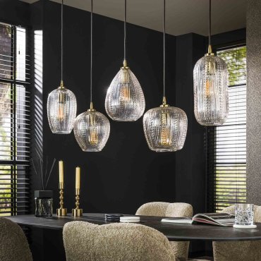 Vico Diamond Grain Mix - hanglamp - 120 x 20 x150 cm - transparant