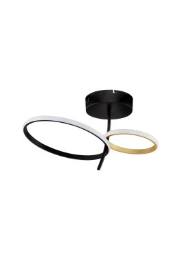 Nova Luce Imar - plafondlamp - Ø 51 x 29 cm - 30W dimbare LED incl. - zandzwart en goud