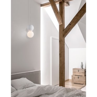 Nova Luce Zero - hanglamp - Ø 10 x 120 cm - wit