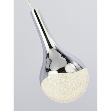 Searchlight Wave Teardrop - hanglamp - 98 x 10 x 120 cm - 28W dimbare LED incl. - chroom