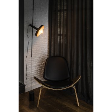 Faro Whizz - hanglamp - Ø 10 x 419,5 cm - zwart en satijn goud