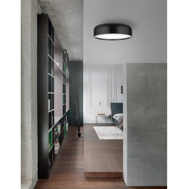 Nova Luce Perleto - plafondverlichting - Ø 35 x 13 cm - zwart