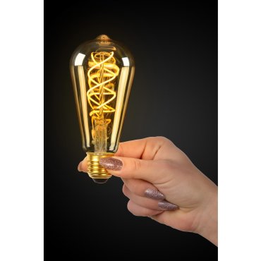Lucide LED Bulb Twilight Sensor - Ø 6 cm - E27 - 4W niet dimbaar - 2200K - amber