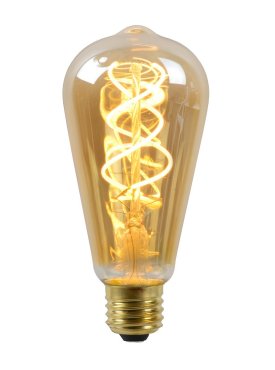 Lucide LED filament lamp - Ø 6,4 x 14,6 cm - E27 - 5W dimbaar - 2200K - amber