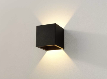 Artdelight Cube - buiten wandverlichting - 10 x 10 x 10 cm - 6W dimbare LED incl. - dim to warm - IP54 - zwart