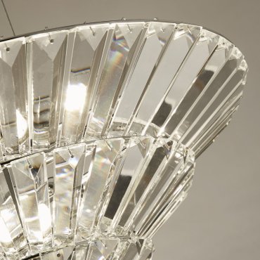 Searchlight Savannah - plafond/hanglamp - Ø 50,5 x 150 cm - chroom en transparant