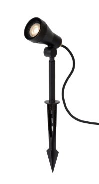 Lucide Spike - grondspot op piek met stekker - 6,5 x 10,8 x 42 cm - 5W LED incl. - IP54 - zwart