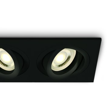 ONE Light Dual Ring Range - inbouwspot 2L - 176 x 94 mm, 162 x 82 mm inbouwmaat - zwart