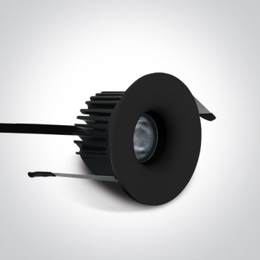 ONE Light Recessed Spots Fixed LED - inbouwspot - Ø 80 mm, Ø 60 mm inbouwmaat - 6,5W dimbare LED incl. - IP65 - zwart
