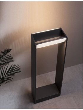 Nova Luce Twin - tuinpaal - 60 cm - 2 x 5W LED incl. - IP54 - donkergrijs