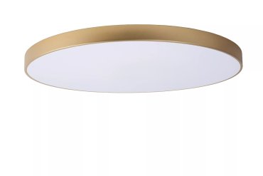 Lucide Unar - plafondverlichting - Ø 80 x 5 cm - 80W dimbare LED incl. - 3 stappen dimmer - mat goud