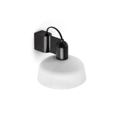 Faro Tatawin - wandlamp - Ø 18,4 x 15,5 cm - satijnzwart en glanswit
