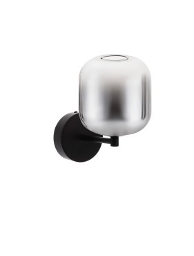 Nova Luce Aelia - wandlamp - Ø 14 x 22 cm - 3W LED incl. - mat zwart en rokerig grijs