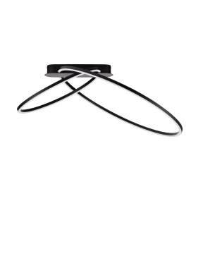 Nova Luce Kiklos - plafondlamp - Ø 72 x 30 cm - 42W dimbare LED incl. - zandzwart