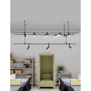 Nova Luce Crimson - magnetische buisstructuur - 200 x 80 x 35 cm - geschikt tot maximum 100W LED - zandzwart