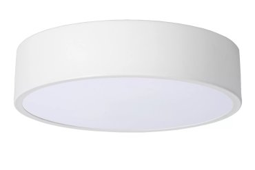 Lucide Unar - plafondverlichting - Ø 20 x 5 cm - 12W dimbare LED incl. -  3 stappen dimmer - wit