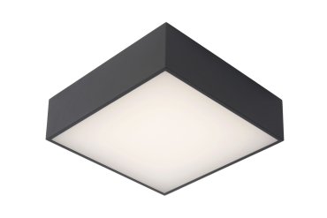 Lucide Roxane - plafondverlichting - 24 x 24 x 7,1 cm - 10W LED incl. - IP54 - antraciet