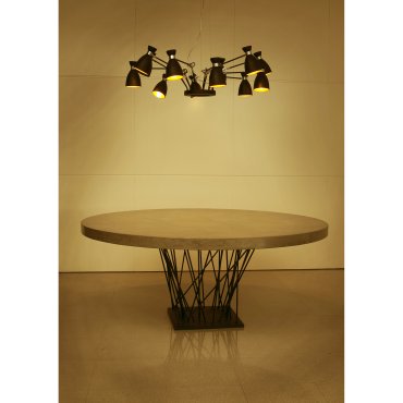Faro Retro - hanglamp - Ø 132 x 45 cm - zwart en koper