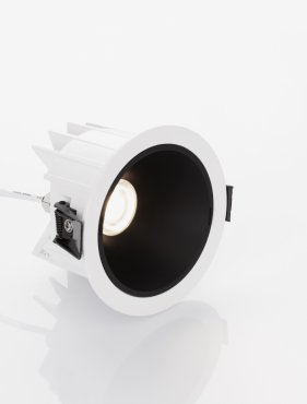 Nova Luce Brady - inbouwspot - Ø 10 x 7,5 cm - Ø 90 mm inbouwmaat - 10W LED incl. - IP67- wit met zwart
