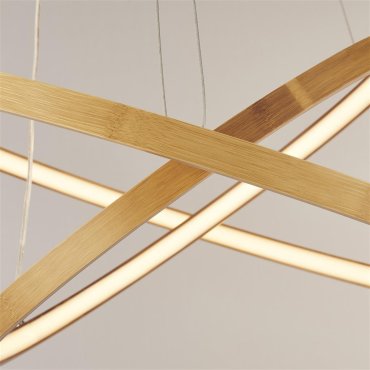 Searchlight Eternity - hanglamp - Ø 50 x 125 cm - 12W LED incl. - goud en lichtbruin