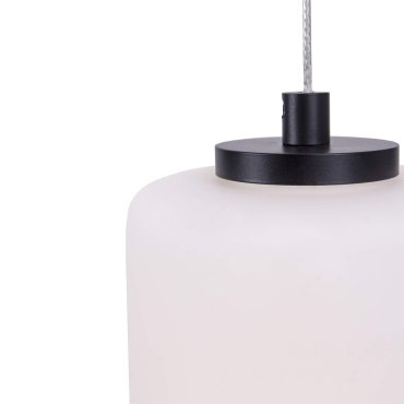 Maxlight Akiko - hanglamp - Ø 20 x 180 cm - 23W LED incl. - zwart en opaal