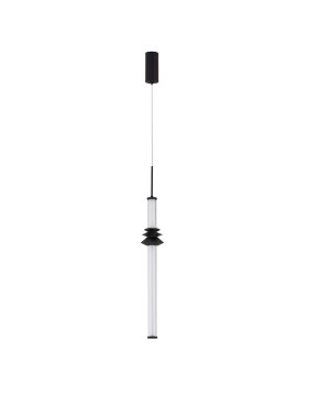 Nova Luce Stalactite - hanglamp - Ø 8 x 180 cm - 8W dimbare LED incl. - zandzwart