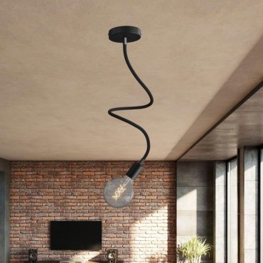 Creative Cables - Flexibele buis bekleed met textiel - 90 cm - zwart