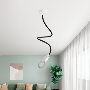 Creative Cables - Flexibele buis bekleed met textiel - 90 cm - wit
