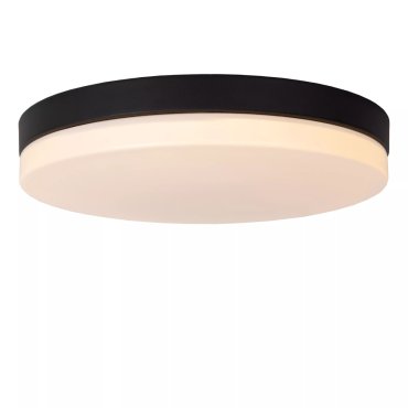 Lucide Biskit - plafondlamp met bewegingssensor - Ø 40 x 7,5 cm - 36W LED incl. - IP44 - zwart