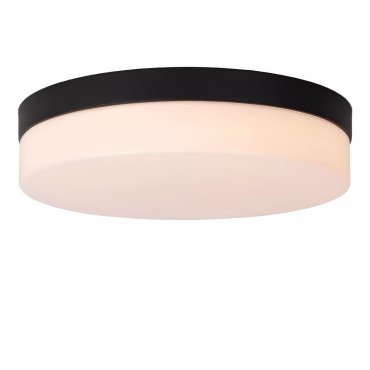 Lucide Biskit - plafondlamp met bewegingssensor - Ø 28 x 7,5 cm - 18W LED incl. - IP44 - zwart
