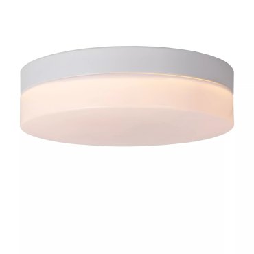 Lucide Biskit - plafondlamp met bewegingssensor - Ø 28 x 7,5 cm - 18W LED incl. - IP44 - wit