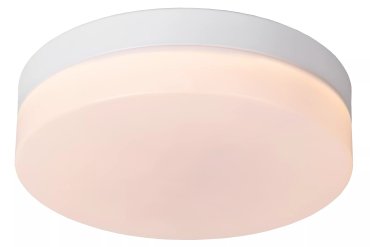 Lucide Biskit - plafondlamp met bewegingssensor - Ø 23 x 6,5 cm - 12W LED incl. - IP44 - wit