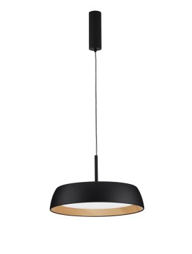 Nova Luce Sigi - hanglamp - Ø 45 x 180 cm - 40W dimbare LED incl. - zandzwart en hout