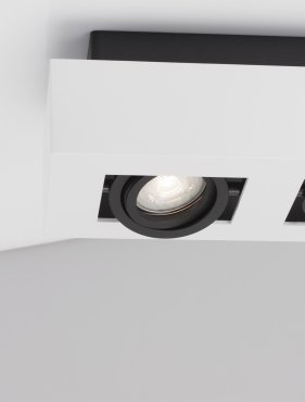 Nova Luce Robin - opbouwspot - 25 x 14,5 x 8,6 cm - wit en zwart