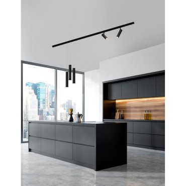 Nova Luce Jazz - hanglamp voor magnetisch profielsysteem - Ø 3 x 150 cm - 10W LED incl. - zwart - warm witte lichtkleur