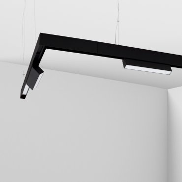 Nova Luce Q-Connector voor magnetisch opbouw/pendel profiel - 30 x 30 x 7,5 cm - zwart